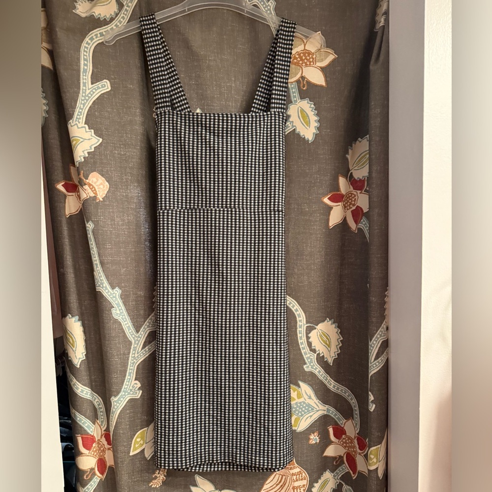 Free People Bardot Black and White Gingham Mini Dress